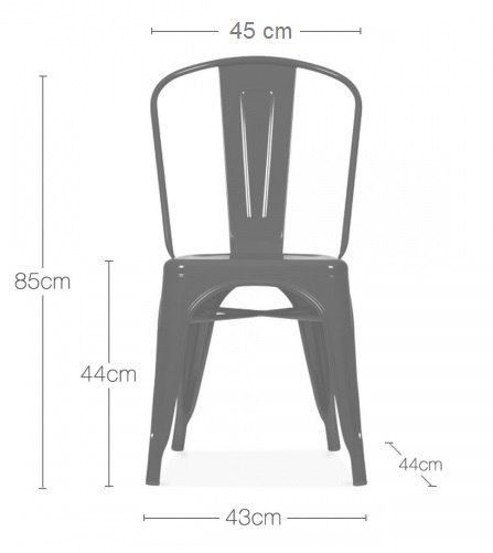 Krzesło metalowe loft CORSICA GRAPHITE - II GATUNEK