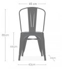 Krzesło metalowe loft CORSICA GRAPHITE WOOD