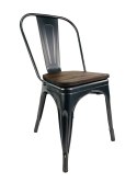 Krzesło metalowe loft CORSICA GRAPHITE WOOD
