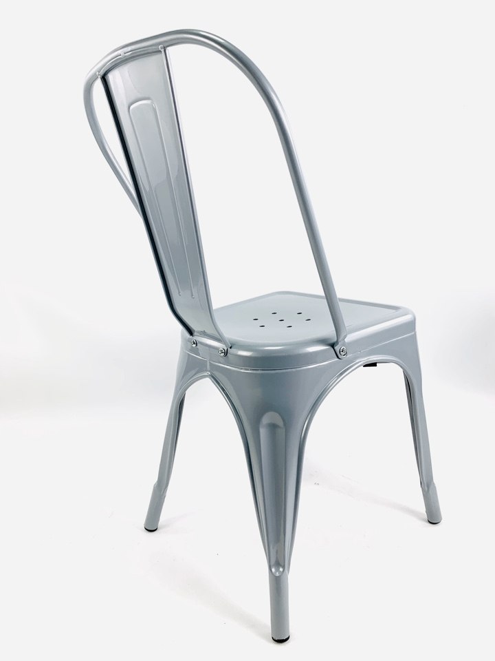 Krzesło metalowe loft CORSICA LIGHT GREY - II GATUNEK