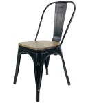 Krzesło metalowe loft CORSICA NERO WOOD