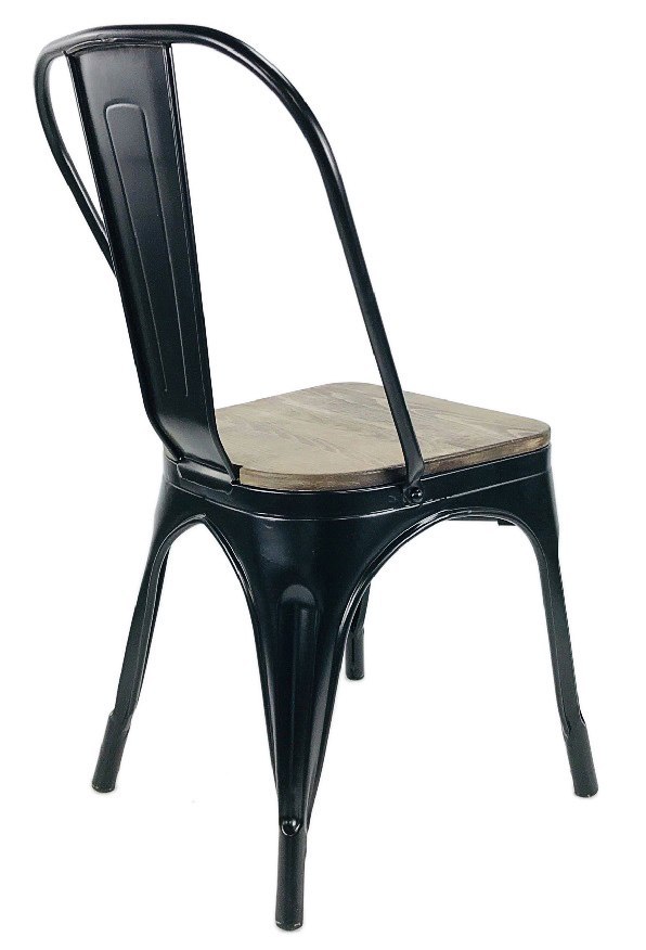 Krzesło metalowe loft CORSICA NERO WOOD