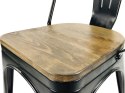 Krzesło metalowe loft CORSICA NERO WOOD - OUTLET