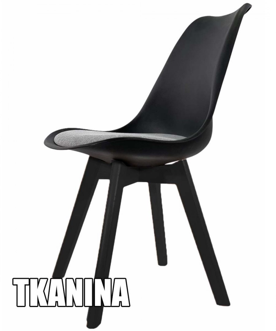 Krzesło skandynawskie MONZA BLACK Pro SMOKE