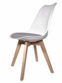 Krzesło skandynawskie MONZA WHITE Pro - Grey Fabric V