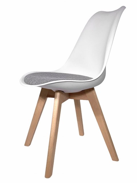 Krzesło skandynawskie MONZA WHITE Pro - Grey Fabric V Krzesło skandynawskie MONZA WHITE Pro - Grey Fabric V