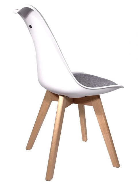 Krzesło skandynawskie MONZA WHITE Pro - Grey Fabric V Krzesło skandynawskie MONZA WHITE Pro - Grey Fabric V
