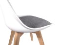 Krzesło skandynawskie MONZA PRO WHITE Grey Fabric V