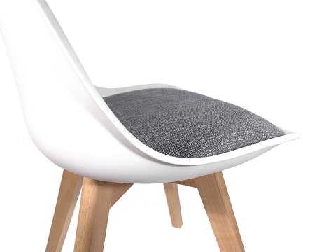 Krzesło skandynawskie MONZA WHITE Pro - Grey Fabric V Krzesło skandynawskie MONZA WHITE Pro - Grey Fabric V
