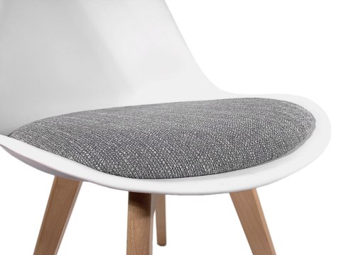 Krzesło skandynawskie MONZA WHITE Pro - Grey Fabric V Krzesło skandynawskie MONZA WHITE Pro - Grey Fabric V
