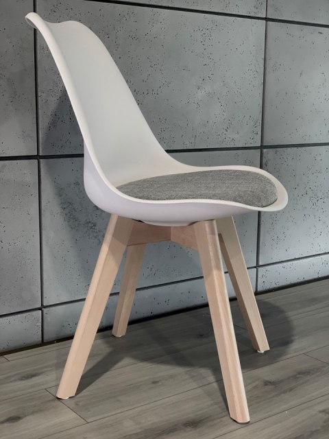 Krzesło skandynawskie MONZA WHITE Pro - Grey Fabric V Krzesło skandynawskie MONZA WHITE Pro - Grey Fabric V