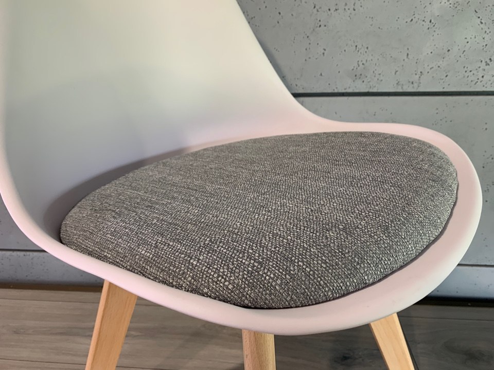 Krzesło skandynawskie MONZA PRO WHITE Grey Fabric V