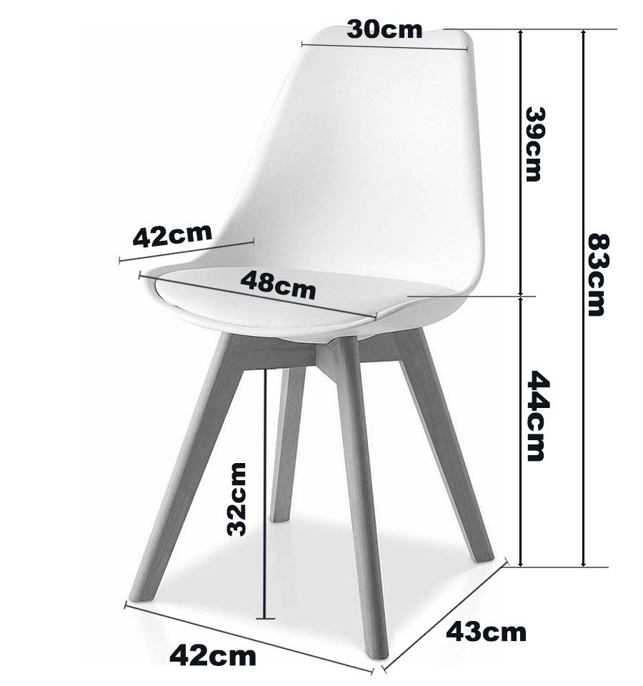 Krzesło skandynawskie MONZA WHITE - Grey Fabric II Krzesło skandynawskie MONZA WHITE - Grey Fabric II