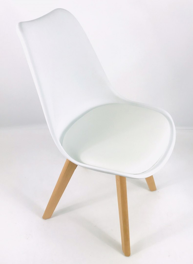 Krzesło skandynawskie MONZA WHITE Pro PU
