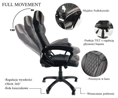 Fotel obrotowy do biurka SPIDER BLACK FABRIC Fotel obrotowy do biurka SPIDER BLACK FABRIC