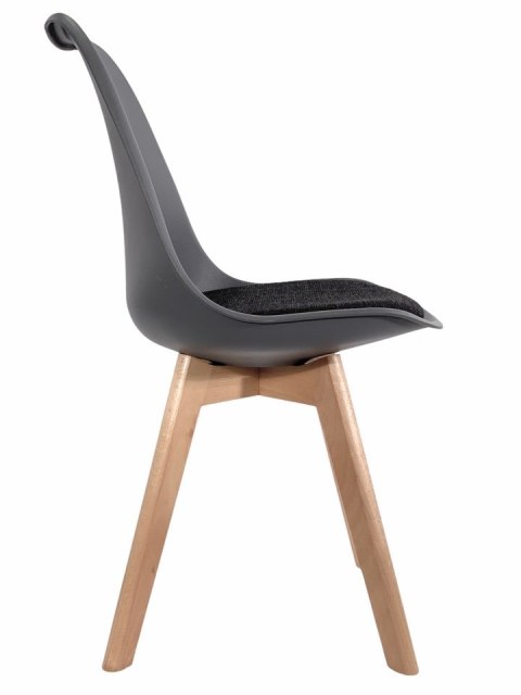 Krzesło skandynawskie MONZA DARK GREY Pro - Black Fabric V Krzesło skandynawskie MONZA DARK GREY Pro - Black Fabric V