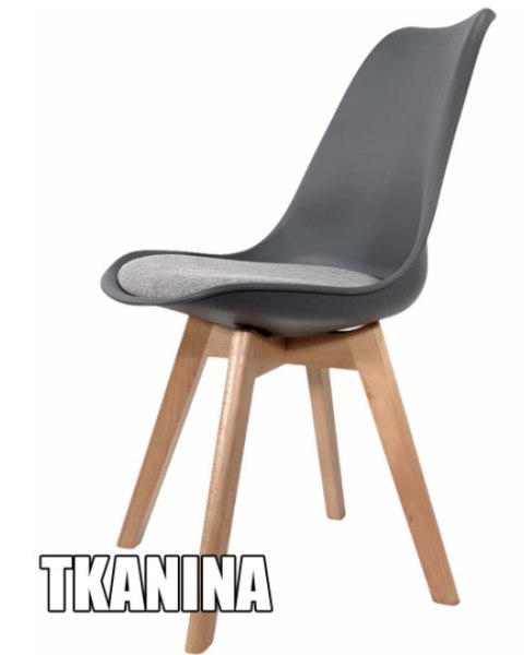 Krzesło skandynawskie MONZA DARK GREY Pro - Grey Fabric V Krzesło skandynawskie MONZA DARK GREY Pro - Grey Fabric V