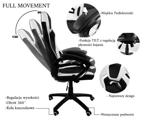 Fotel obrotowy do biurka REVENTON RED PU Fotel obrotowy do biurka REVENTON RED PU