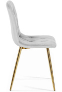 Krzesło tapicerowane BORGO VELVET LIGHT GREY GOLD