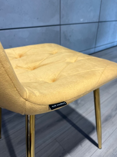 Krzesło tapicerowane BORGO VELVET MUSTARD GOLD