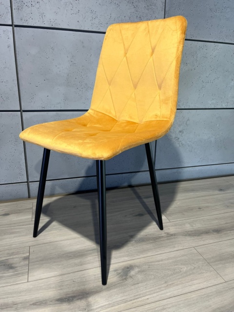 Krzesło tapicerowane BORGO VELVET MUSTARD
