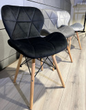 Krzesło tapicerowane VASTO BLACK VELVET SMOKE