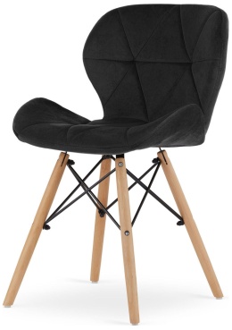 Krzesło tapicerowane VASTO WOOD BLACK VELVET