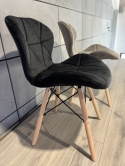 Krzesło tapicerowane VASTO WOOD BLACK VELVET