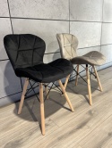 Krzesło tapicerowane VASTO WOOD BLACK VELVET