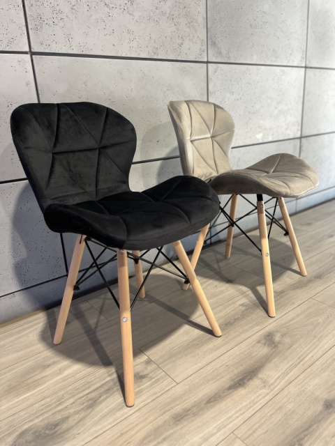 Krzesło tapicerowane VASTO WOOD BLACK VELVET