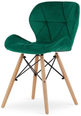 Krzesło tapicerowane VASTO WOOD GREEN VELVET