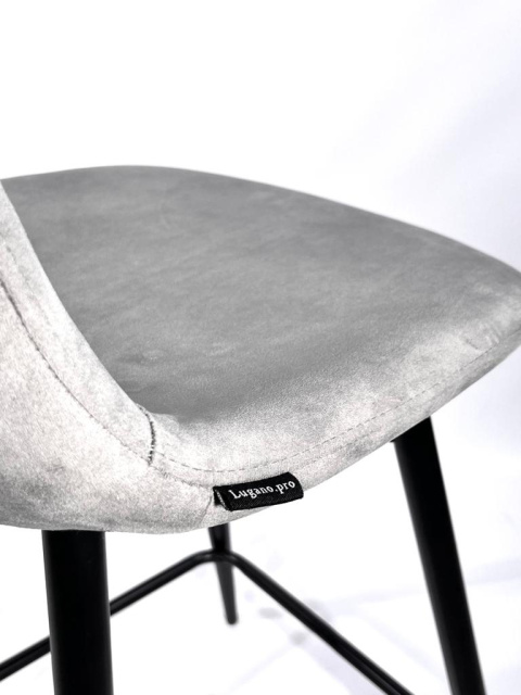 Krzesło barowe AVA GREY VELVET hoker Krzesło barowe AVA GREY VELVET hoker