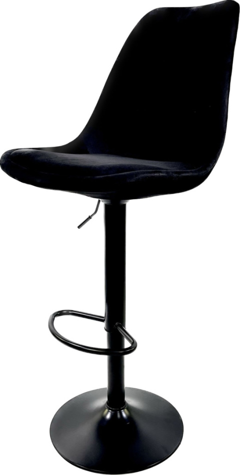 Krzesło barowe SMILE MONZA BLACK VELVET hoker Krzesło barowe SMILE MONZA BLACK VELVET hoker