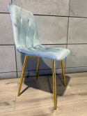 Krzesło tapicerowane BORGO VELVET LIGHT BLUE GOLD