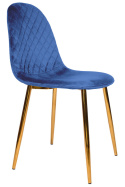 Krzesło tapicerowane CARO VELVET BLUE GOLD