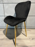 Krzesło tapicerowane MONTI VELVET BLACK GOLD