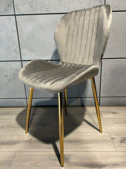 Krzesło tapicerowane MONTI VELVET GREY GOLD Krzesło tapicerowane MONTI VELVET GREY GOLD