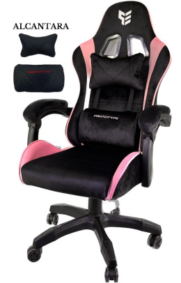Fotel obrotowy gamingowy HERO ENZO PINK ALCANTARA