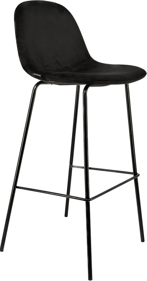 Krzesło barowe VINCENTO BLACK VELVET hoker Krzesło barowe VINCENTO BLACK VELVET hoker
