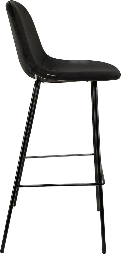 Krzesło barowe VINCENTO BLACK VELVET hoker Krzesło barowe VINCENTO BLACK VELVET hoker