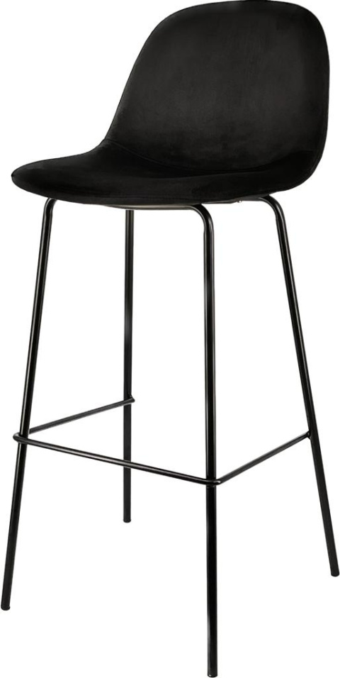 Krzesło barowe VINCENTO BLACK VELVET hoker Krzesło barowe VINCENTO BLACK VELVET hoker
