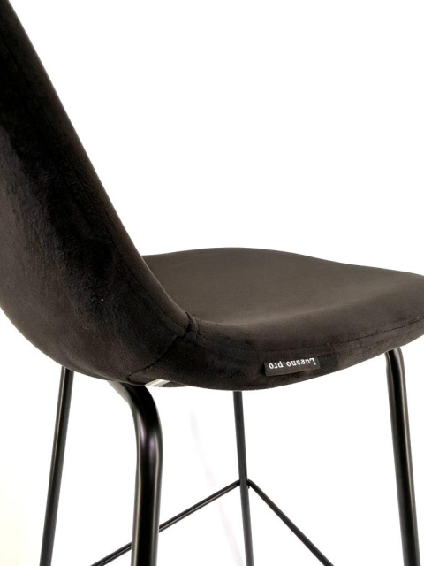 Krzesło barowe VINCENTO BLACK VELVET hoker Krzesło barowe VINCENTO BLACK VELVET hoker