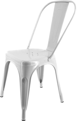 Krzesło metalowe loft CORSICA WHITE