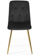Krzesło tapicerowane BORGO VELVET BLACK GOLD