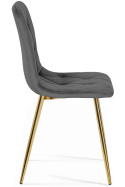 Krzesło tapicerowane BORGO VELVET DARK GREY GOLD