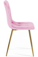 Krzesło tapicerowane BORGO VELVET PINK GOLD