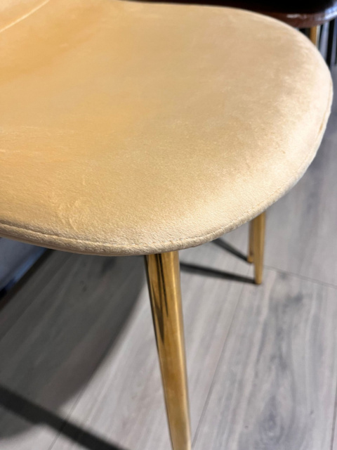 Krzesło tapicerowane GIULIA IVORY VELVET GOLD Krzesło tapicerowane GIULIA IVORY VELVET GOLD