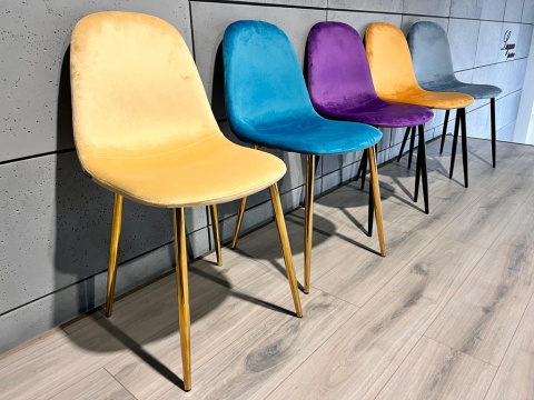 Krzesło tapicerowane GIULIA IVORY VELVET GOLD Krzesło tapicerowane GIULIA IVORY VELVET GOLD