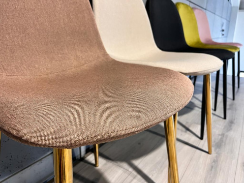 Krzesło tapicerowane GIULIA LATTE FABRIC GOLD Krzesło tapicerowane GIULIA LATTE FABRIC GOLD