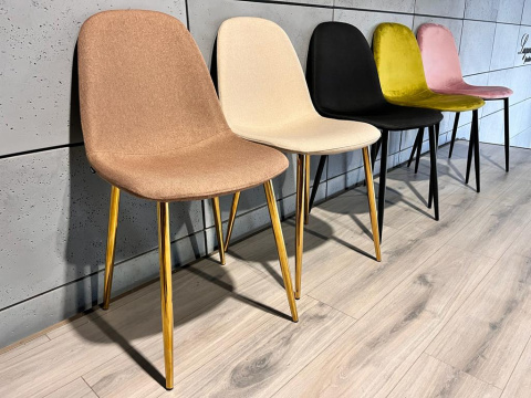 Krzesło tapicerowane GIULIA LATTE FABRIC GOLD Krzesło tapicerowane GIULIA LATTE FABRIC GOLD